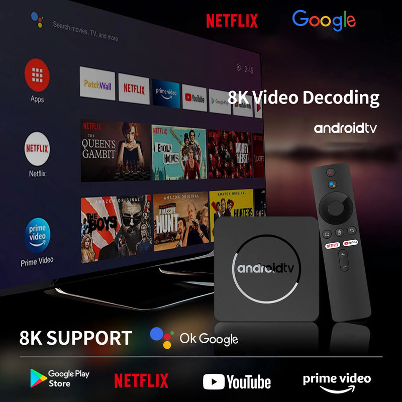 Global Version Mortal Smart Streaming Media TV Box Android13 AllwinnerH313  Bluetooth Google Assistant 2.4G&5G Wifi 4KHD Q1