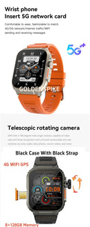 Microwear Ultra Ai3 Smartwatch 5G 180° Rotating Camera Google Play GPS WIFI 2.2inch Amoled HD Display 4G Calling Smartwatch Men