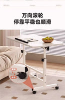 Folding Mobile Computer Simple Small Table with Roller Lifting Universal Wheel Desktop Bed Folding Table