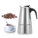 Portable Stainless Steel Moka Pot, Espresso Coffee Pot with Small Electric Stove, Filter Percolator, Coffee Kettle, 200ml, 450ml