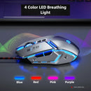 W2 USB Wired Gaming Mouse with Glowing Gamer Mechanical Metal Style Mice Suitable for PC Desktop Laptops Tablet Game Office