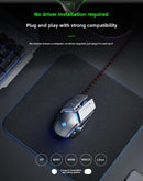 W2 USB Wired Gaming Mouse with Glowing Gamer Mechanical Metal Style Mice Suitable for PC Desktop Laptops Tablet Game Office