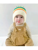 Cute Bear Baby Beanies Hat New Autumn Winter Kid Girl Boy Frog Rainbow Caps Warm Knitted Hats Skullies Toddler Cap Korean Style