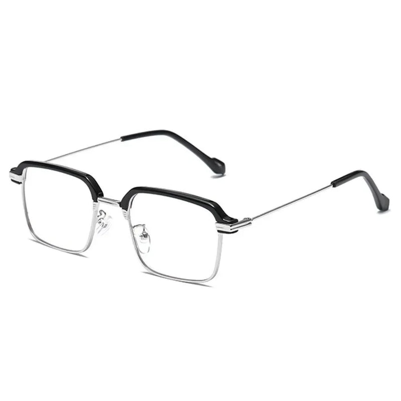 KLASSNUM Men Anti-Blue Light Glasses Photochromic Half Frame Eye Protection Glasses Ultra Light Computer Eyeglasses Sunglasses