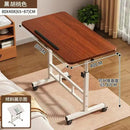 Folding Mobile Computer Simple Small Table with Roller Lifting Universal Wheel Desktop Bed Folding Table