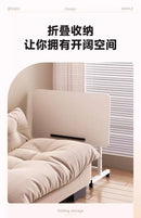 Folding Mobile Computer Simple Small Table with Roller Lifting Universal Wheel Desktop Bed Folding Table