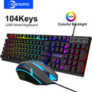 USB Wired Keyboard RGB Color Gaming Keyboard Mechanical Feel keyboard 104 Keys Standard Keyboard for Windows Laptop Computer