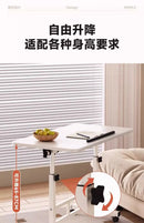 Folding Mobile Computer Simple Small Table with Roller Lifting Universal Wheel Desktop Bed Folding Table