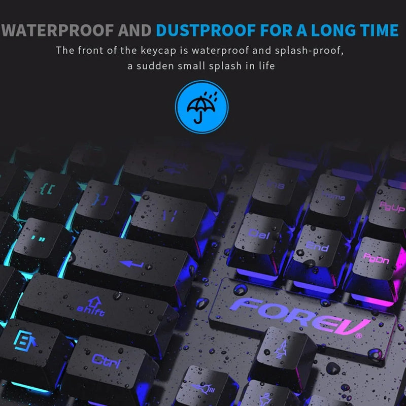 USB Wired Keyboard RGB Color Gaming Keyboard Mechanical Feel keyboard 104 Keys Standard Keyboard for Windows Laptop Computer