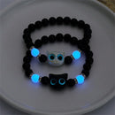 Matching Bracelets Couples Women Men Luminous Cute Cat Friendship Bracelete Black White Cat Head Bangles Glow In The Dark Gift