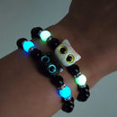 Matching Bracelets Couples Women Men Luminous Cute Cat Friendship Bracelete Black White Cat Head Bangles Glow In The Dark Gift