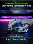 W2 USB Wired Gaming Mouse with Glowing Gamer Mechanical Metal Style Mice Suitable for PC Desktop Laptops Tablet Game Office