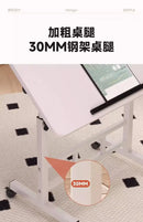 Folding Mobile Computer Simple Small Table with Roller Lifting Universal Wheel Desktop Bed Folding Table