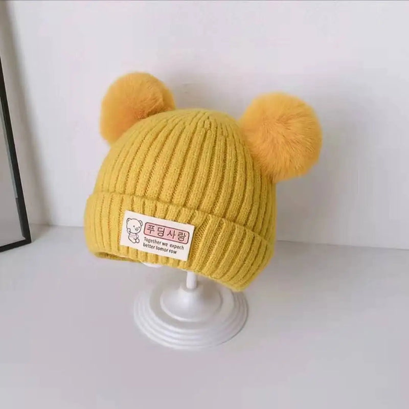 Cute Bear Baby Beanies Hat New Autumn Winter Kid Girl Boy Frog Rainbow Caps Warm Knitted Hats Skullies Toddler Cap Korean Style