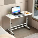 Folding Mobile Computer Simple Small Table with Roller Lifting Universal Wheel Desktop Bed Folding Table