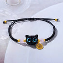 Matching Bracelets Couples Women Men Luminous Cute Cat Friendship Bracelete Black White Cat Head Bangles Glow In The Dark Gift