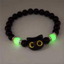 Matching Bracelets Couples Women Men Luminous Cute Cat Friendship Bracelete Black White Cat Head Bangles Glow In The Dark Gift