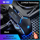 W2 USB Wired Gaming Mouse with Glowing Gamer Mechanical Metal Style Mice Suitable for PC Desktop Laptops Tablet Game Office