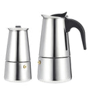 Portable Stainless Steel Moka Pot, Espresso Coffee Pot with Small Electric Stove, Filter Percolator, Coffee Kettle, 200ml, 450ml