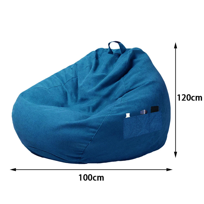 Lazy Seat Chair Sofa Cover Large Bean Bag Couch Soft Fluffy Breathable Adult Child Tatami Living Room Decorative without Filler
