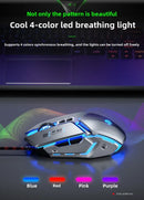W2 USB Wired Gaming Mouse with Glowing Gamer Mechanical Metal Style Mice Suitable for PC Desktop Laptops Tablet Game Office