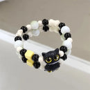 Matching Bracelets Couples Women Men Luminous Cute Cat Friendship Bracelete Black White Cat Head Bangles Glow In The Dark Gift