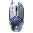 W2 USB Wired Gaming Mouse with Glowing Gamer Mechanical Metal Style Mice Suitable for PC Desktop Laptops Tablet Game Office