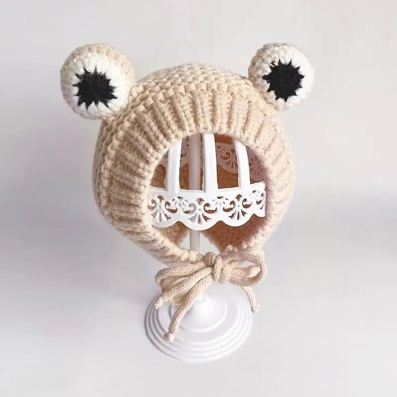 Cute Bear Baby Beanies Hat New Autumn Winter Kid Girl Boy Frog Rainbow Caps Warm Knitted Hats Skullies Toddler Cap Korean Style