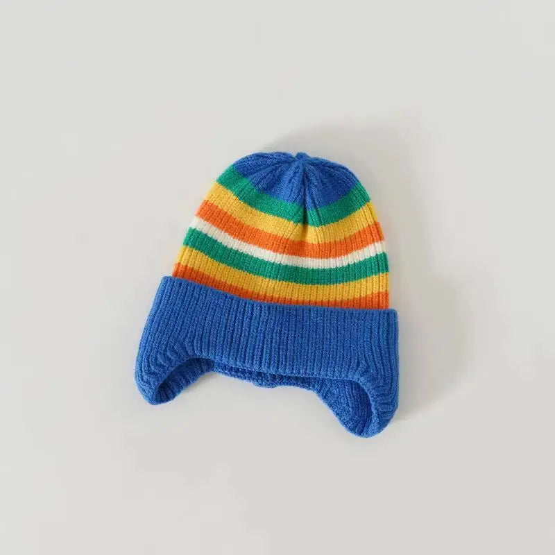 Cute Bear Baby Beanies Hat New Autumn Winter Kid Girl Boy Frog Rainbow Caps Warm Knitted Hats Skullies Toddler Cap Korean Style