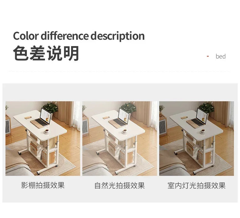 Elevating and Moving Bedside Table, Computer, Home Bedroom Desk, Dormitory Desk, Lazy Person, Easy Student Writing Desk