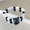 Matching Bracelets Couples Women Men Luminous Cute Cat Friendship Bracelete Black White Cat Head Bangles Glow In The Dark Gift