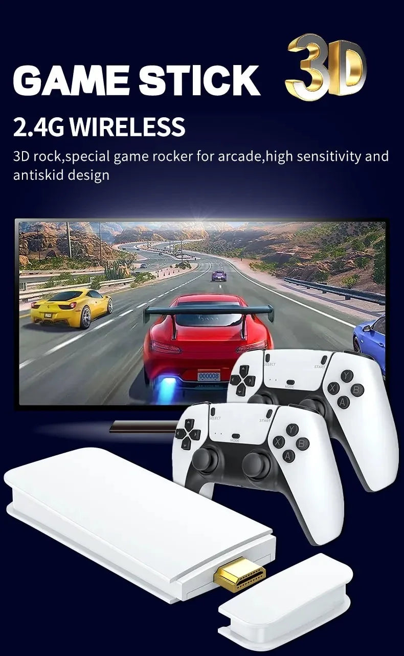 M15 Retro video game consoles 4K Game Stick - Wireless Hdmi 20000+ Classic Portable Video Gaming Player with 64Gb 128Gb Card