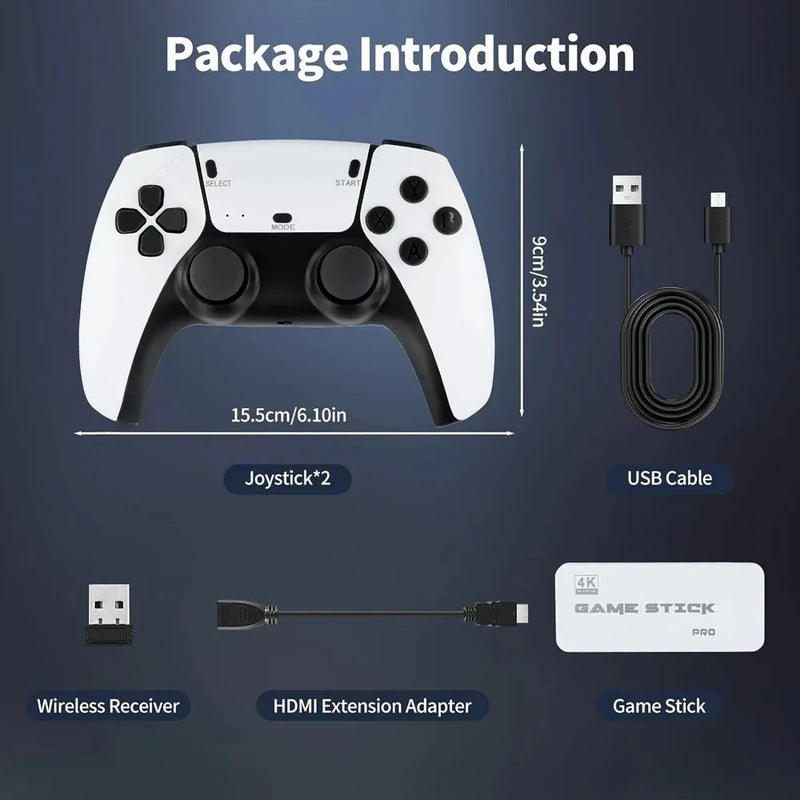 M15 Retro video game consoles 4K Game Stick - Wireless Hdmi 20000+ Classic Portable Video Gaming Player with 64Gb 128Gb Card